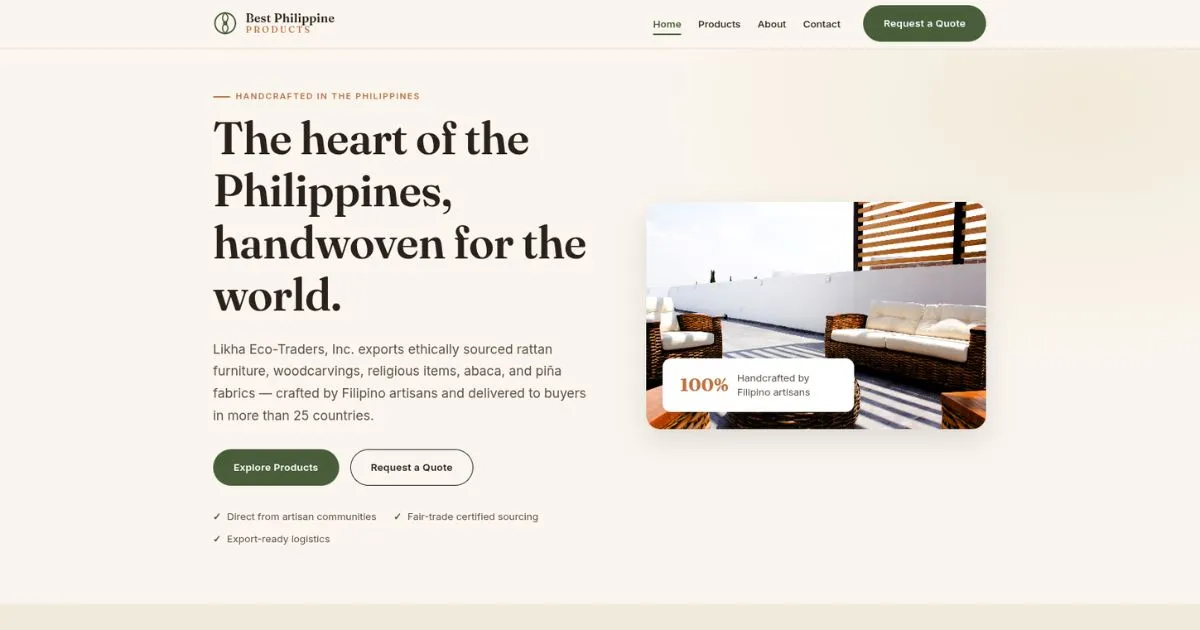 Best Philippine Products website preview